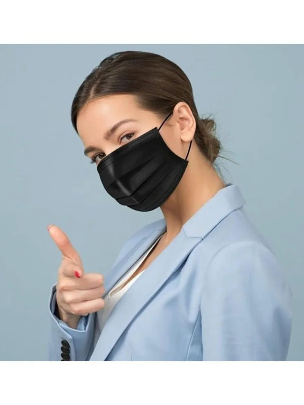 500PCS Black Disposable 3-Ply Face Masks with Filter - Safety & Comfort